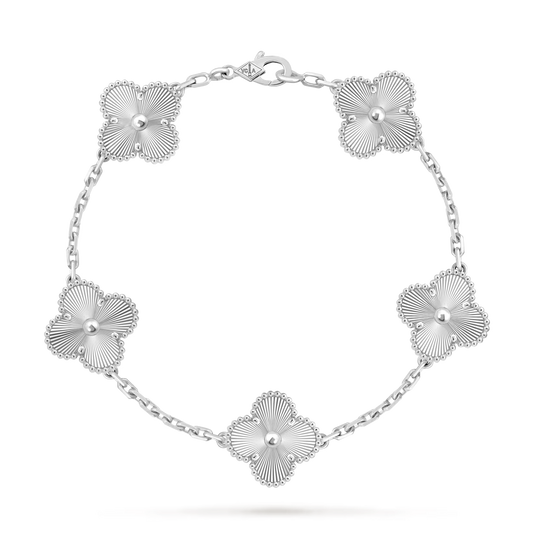 White Gold Clover Bracelet